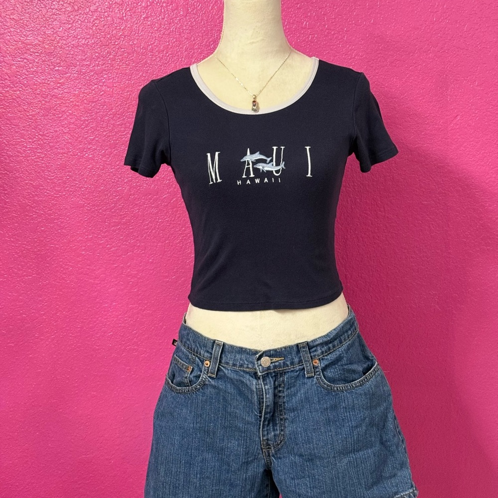 Black Maui Hawaii Women's Crop Top